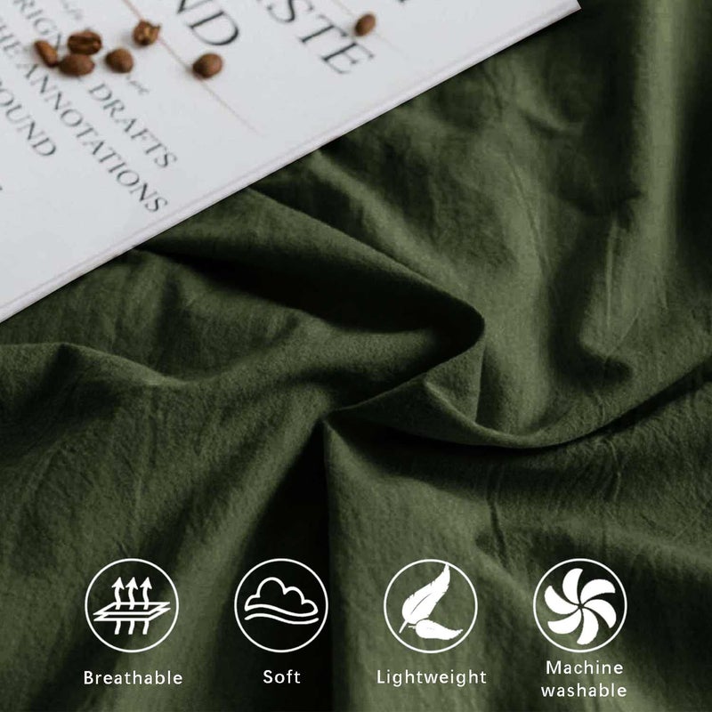 ETDIFFE Dark Green Full Size Comforter  3pc Soft Farmhouse Olive Bedding Set & Collection  Lightweight All Season Microfiber Down Alternative Bed Comforter with 2 Pillow Shams for Women Men - Image 5